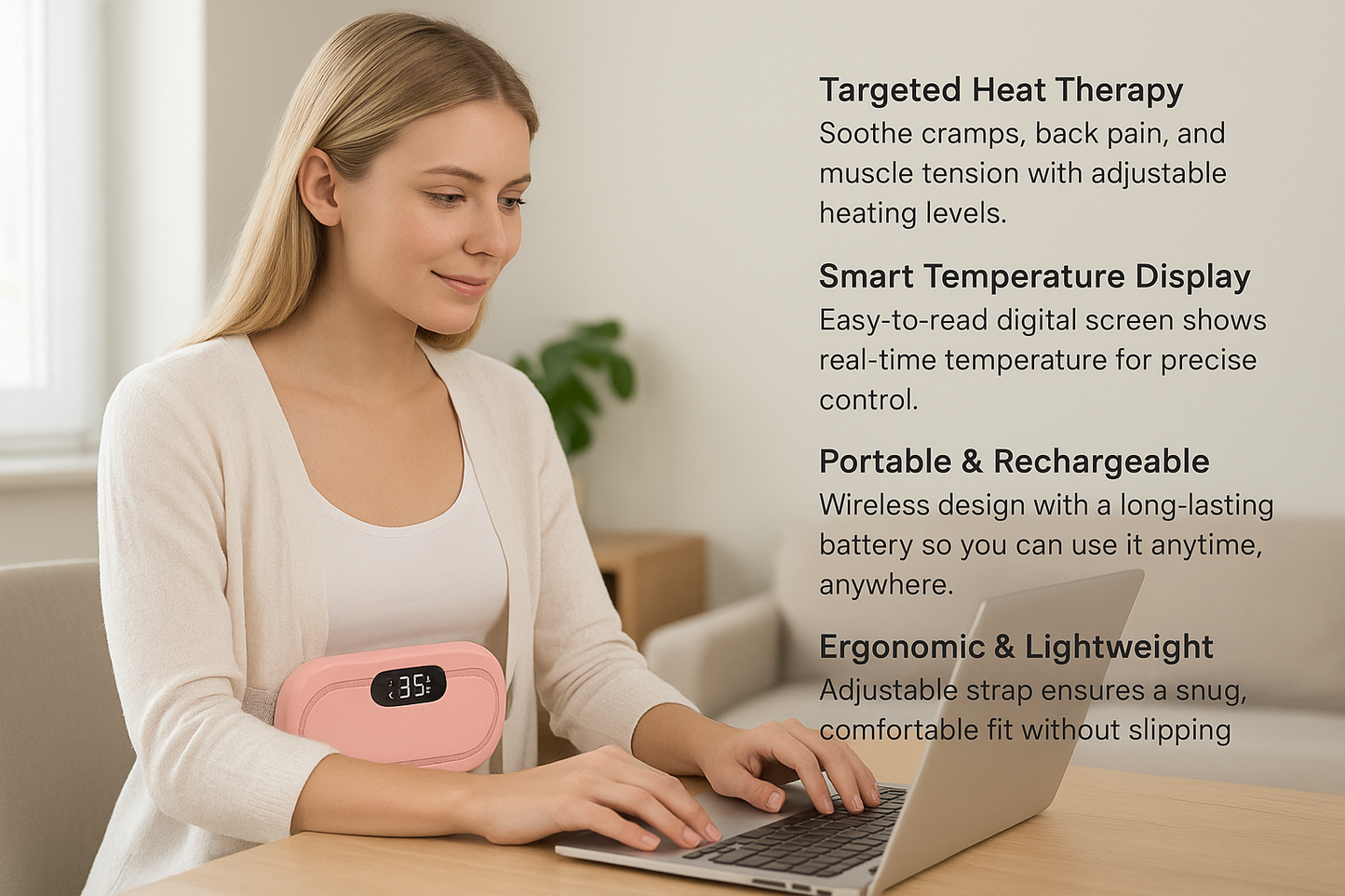 Ekko Core Smart Heating Belt – Instant Relief for Cramps & Back Pain